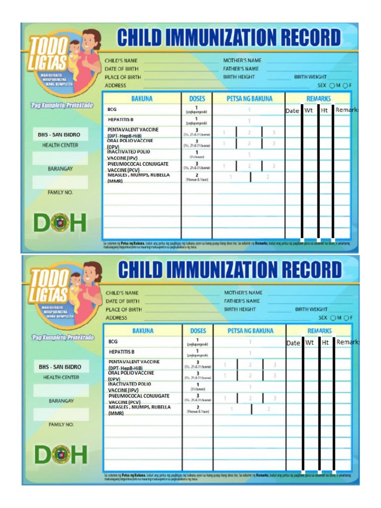 Immunization Card Clear | PDF