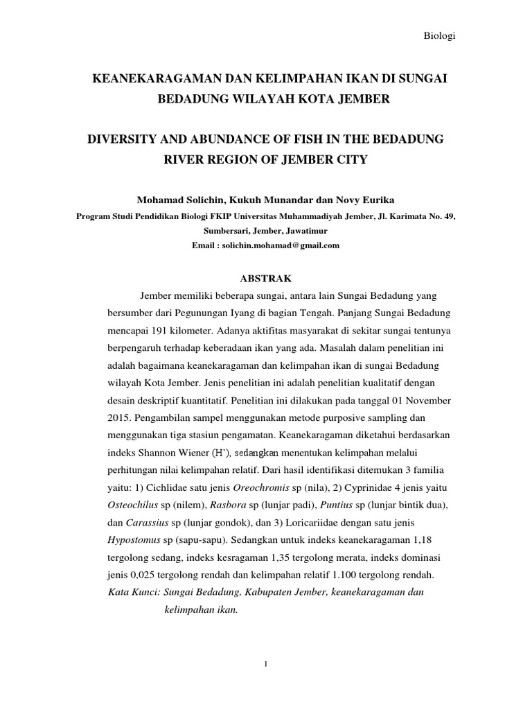 Contoh keanekaragaman gen pada ikan