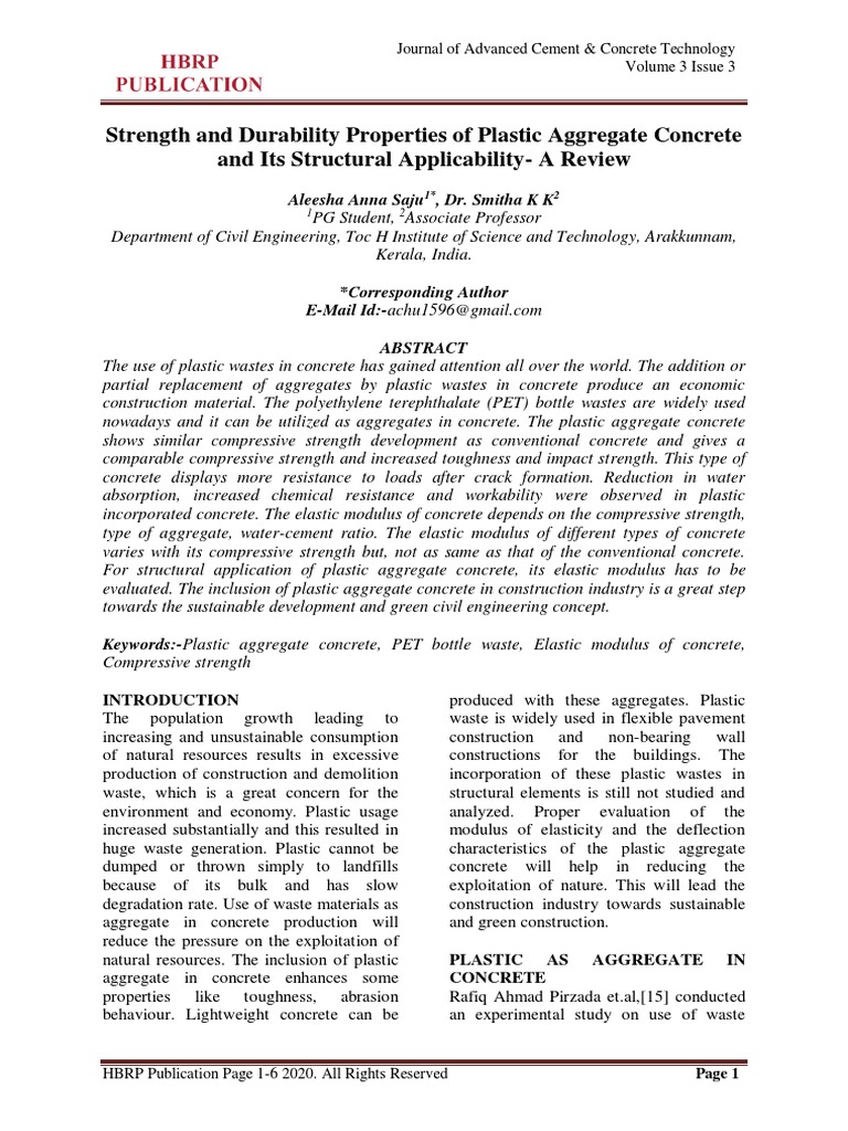Strength and Durability Properties of Plastic - Formatted Paper | PDF ...