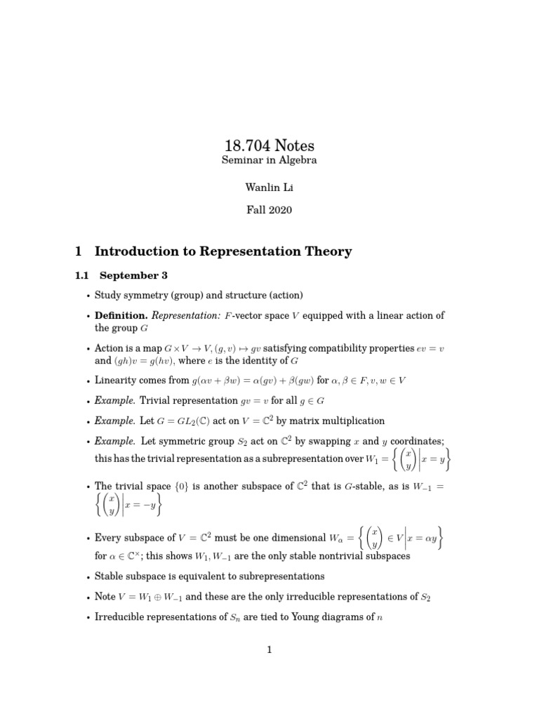 Introduction To Representation Theory Pdf – JSJGD