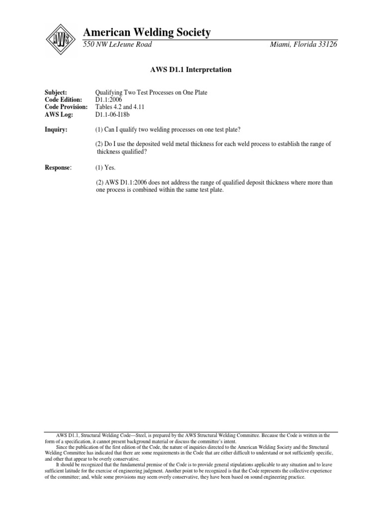 Qualifying Two Welding Processes on a Single Test Plate Guidance from