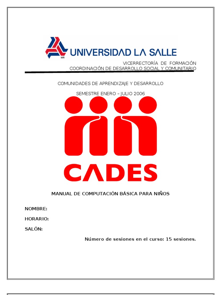 MANUAL DE COMPUTACIÓN BÁSICA PARA NIÑOS