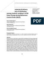 Online Food Ordering & Delivery Service: A Study of Satisfaction Among Students Residing in Uitm Pulau Pinang During Movement Control Order (Mco)