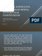 Kode Etik Konsultan Hukum Pasar Modal Integritas & Independensi - FHP - 2022 - Indra Safitri 2022