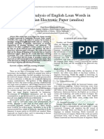 Semantic Analysis of English Loan Words in Indonesian Electronic Paper (Analisa)