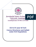 JNTUA Mechanical Engineering Course Structure and Syllabus R19 Regulations