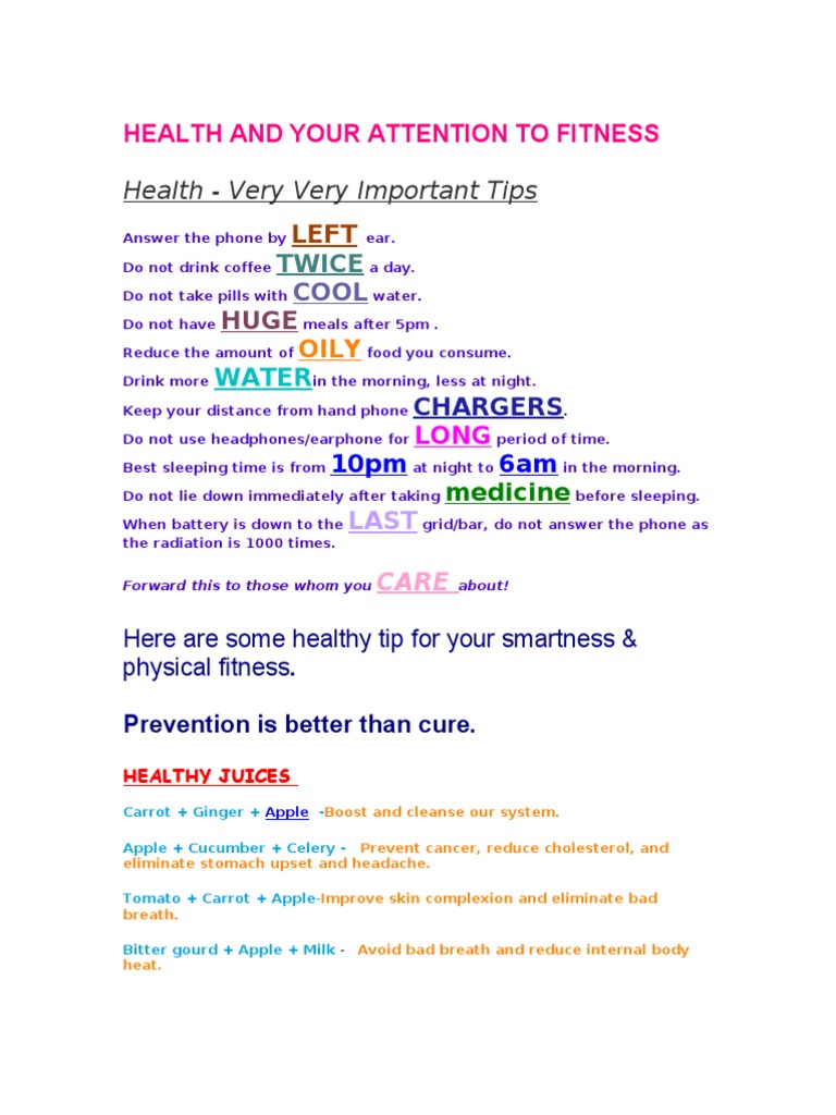 Essential Health and Fitness Tips | PDF
