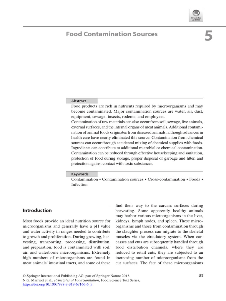 Food Contamination Sources 2018 | PDF | Infection | Foods