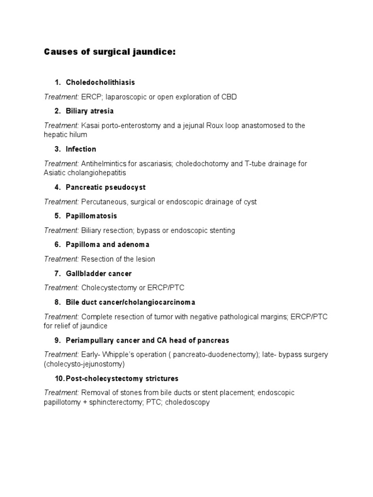 Causes of Surgical Jaundice and Treatment PDF