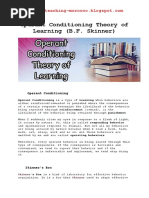 Operant Conditioning Theory of Learning (B.F. Skinner)