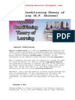 Operant Conditioning Theory of Learning (B.F. Skinner)