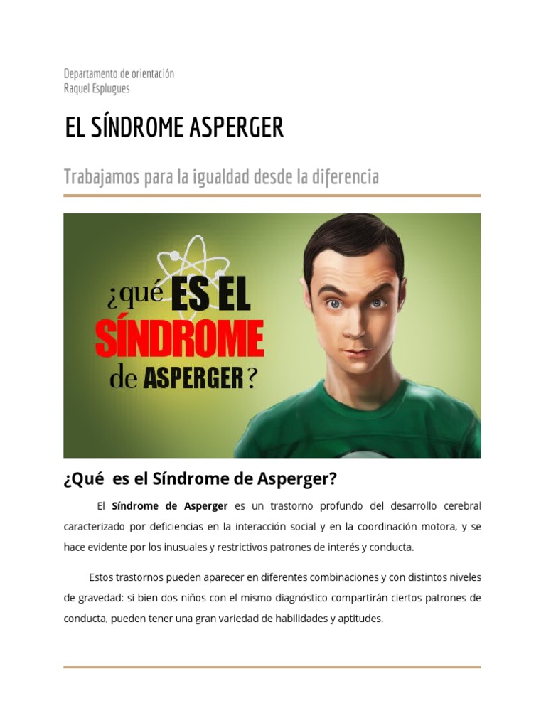 Protocol ASPERGER | PDF | Síndrome de Asperger | Las emociones