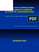 Prognostic Role of Nutritional Status in Elderly Patients Hospitalized For COVID 19