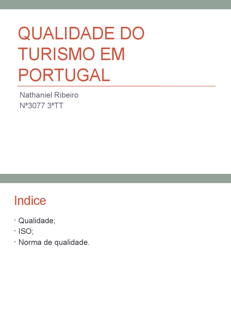 Qualidade Do Turismo em Portugal - Nathaniel Ribeiro | PDF | Qualidade ...
