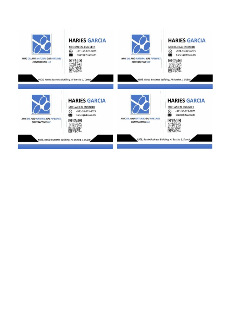 Business Card For Print PDF