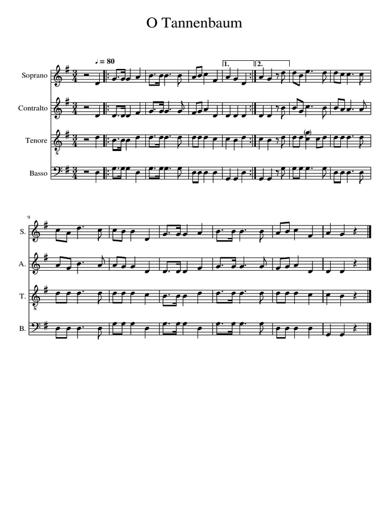 O Tannenbaum Vocal Arrangement | PDF