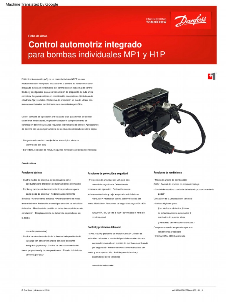 H1 AC Control Data Sheet AI289060682770en Dez 2018 PDF Vehículo de motor Bienes manufacturados