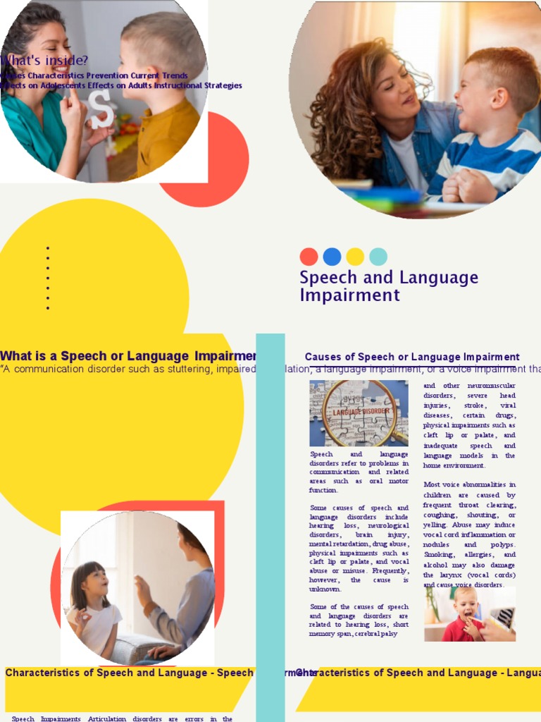 speech and language impairment pdf