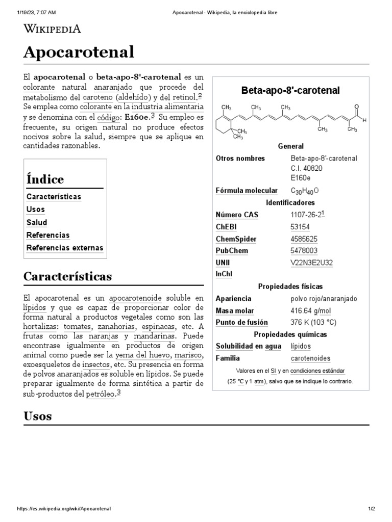 Apocarotenal | PDF