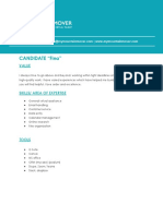 MMM Candidate Profile Template