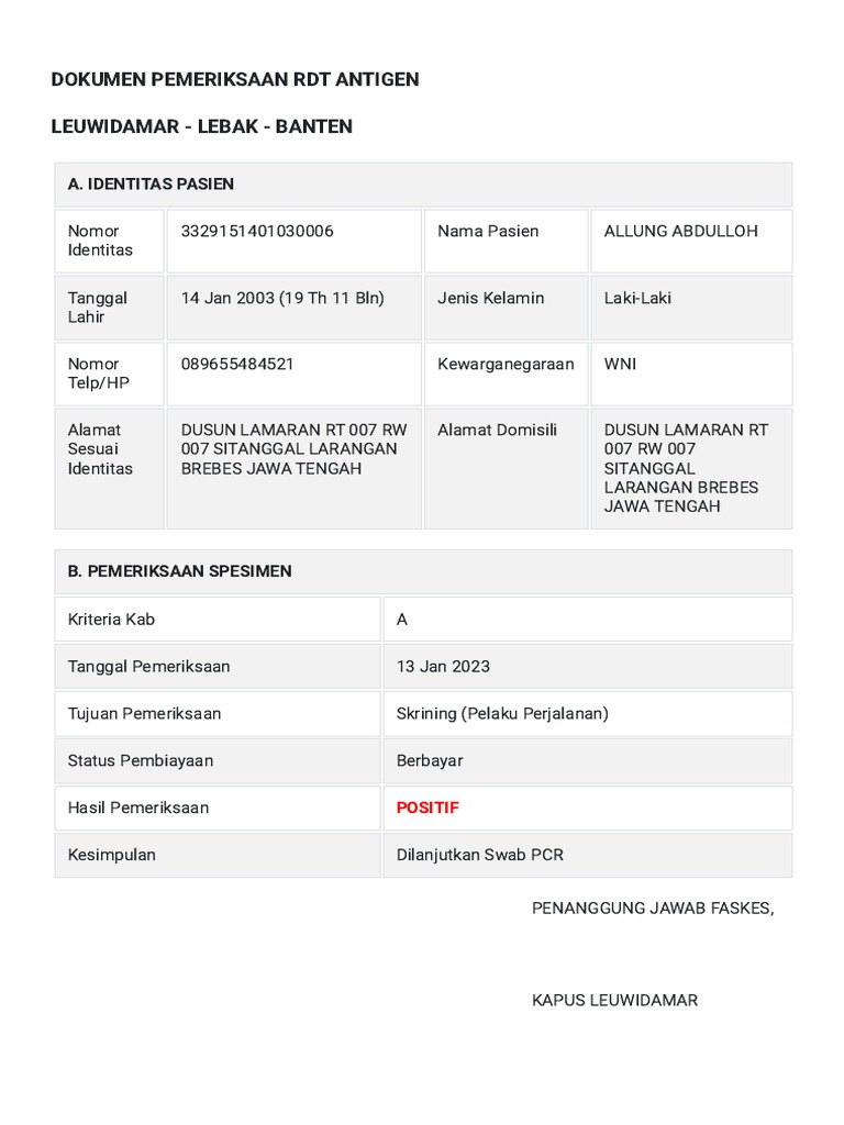 Https Allrecord-Antigen - Kemkes.go - Id Web Pemeriksaan Cetak Id ...