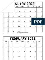 2023 Monthly Printable Calendar