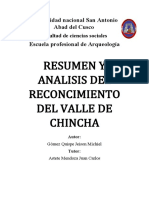 Resumen y Analisis Del Reconcimiento Del Valle de Chincha