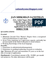 Direcotr Job Jana Shikshan Sansthan - Govt Job