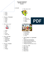 English Worksheet Unit 3&4