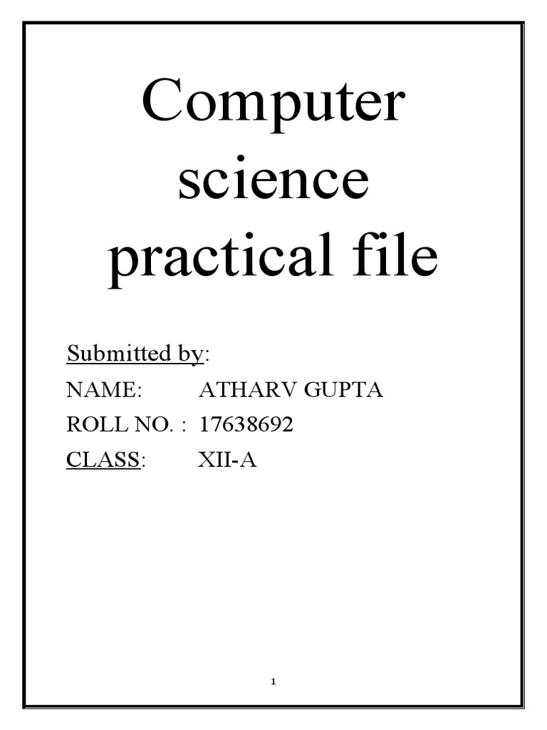 Computer Science Practical File XII-A | PDF | Queue (Abstract Data Type ...