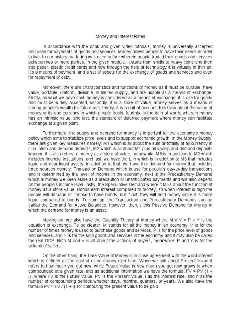 Money and Interest Rates | PDF