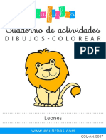 COL AN0007 Dibujos de Leones Edufichas