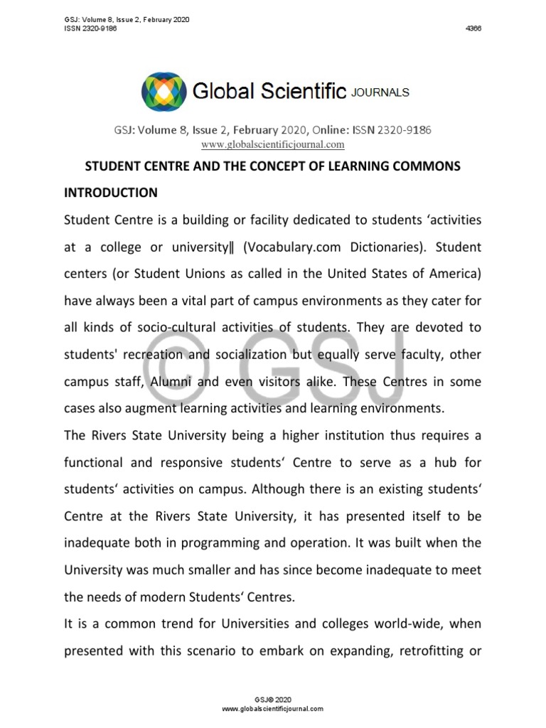 Students Centre and The Concept of Learning Commons | PDF