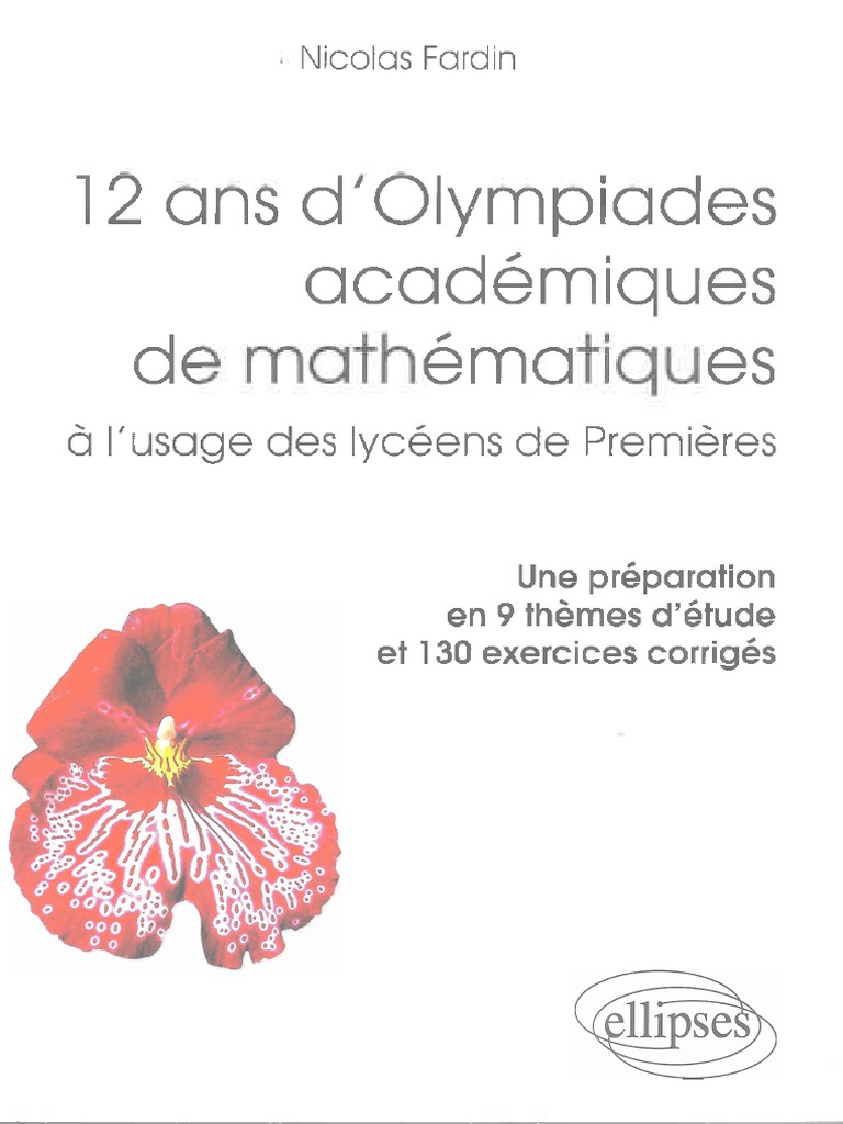 12 Ans DOlympiades Académiques de Mathématiques À Lusage Des