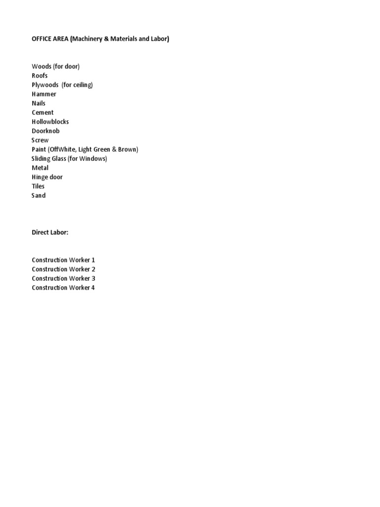 Office Machinery Materials Labor PDF