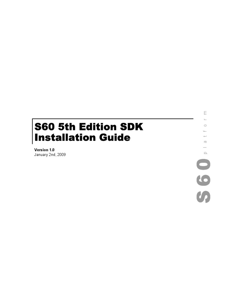 S60 5th Edition SDK Installation Guide | PDF | Software Development Kit ...