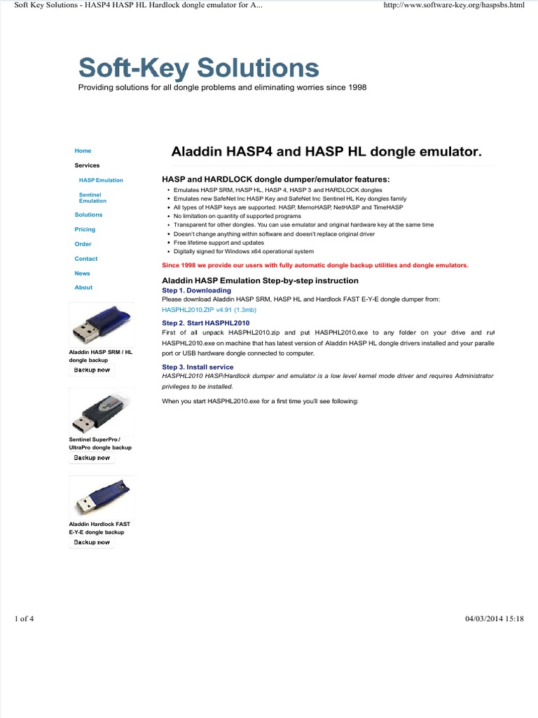 Dokumen tips soft key solutions hasp4 hasp hl hardlock dongle