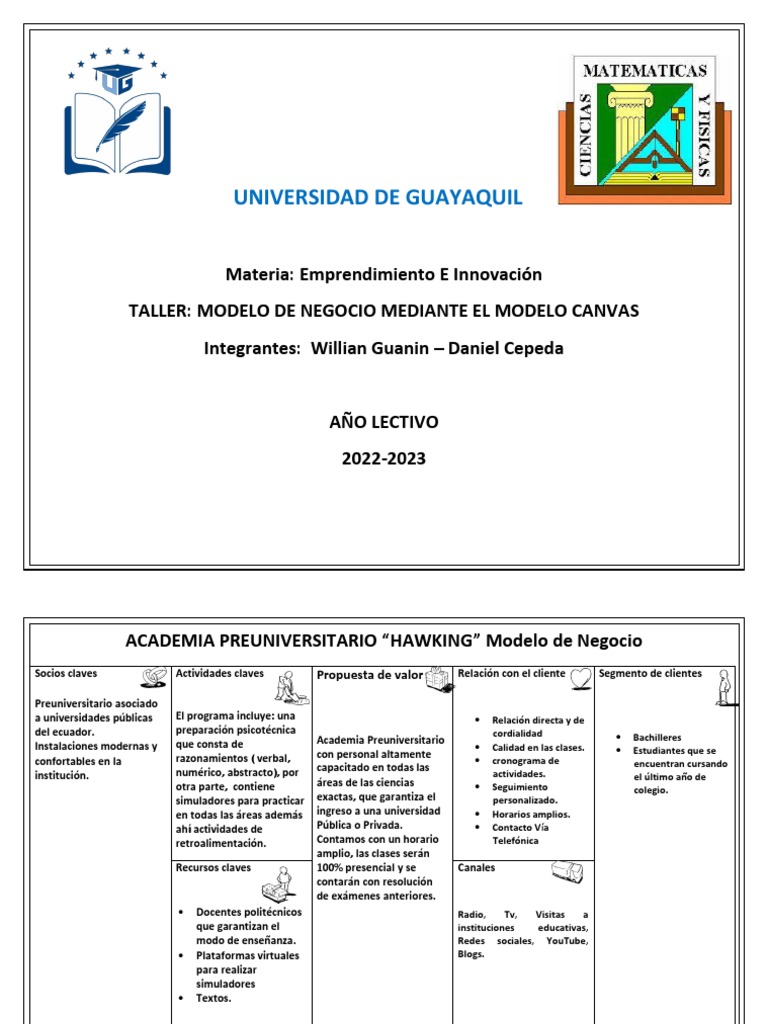 Modelo Canvas ACADEMIA | PDF | Informática