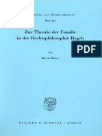 WEBER MARTIN Zur Theorie Der Familie in Der Rechtsphilosophie Hegels