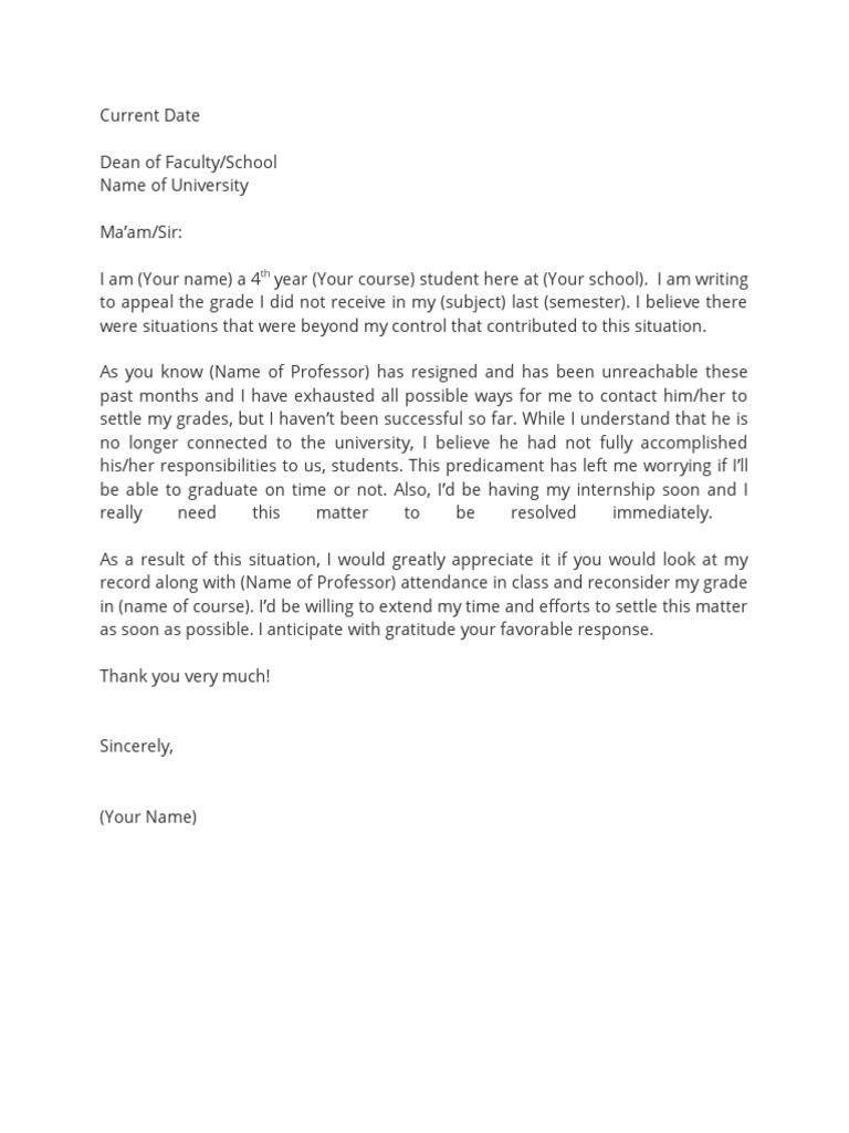 Letter of Appeal PDF