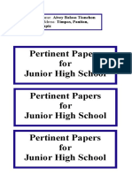 Pertinent Papers For Junior High School Pertinent Papers For Junior High School Pertinent Papers For Junior High School