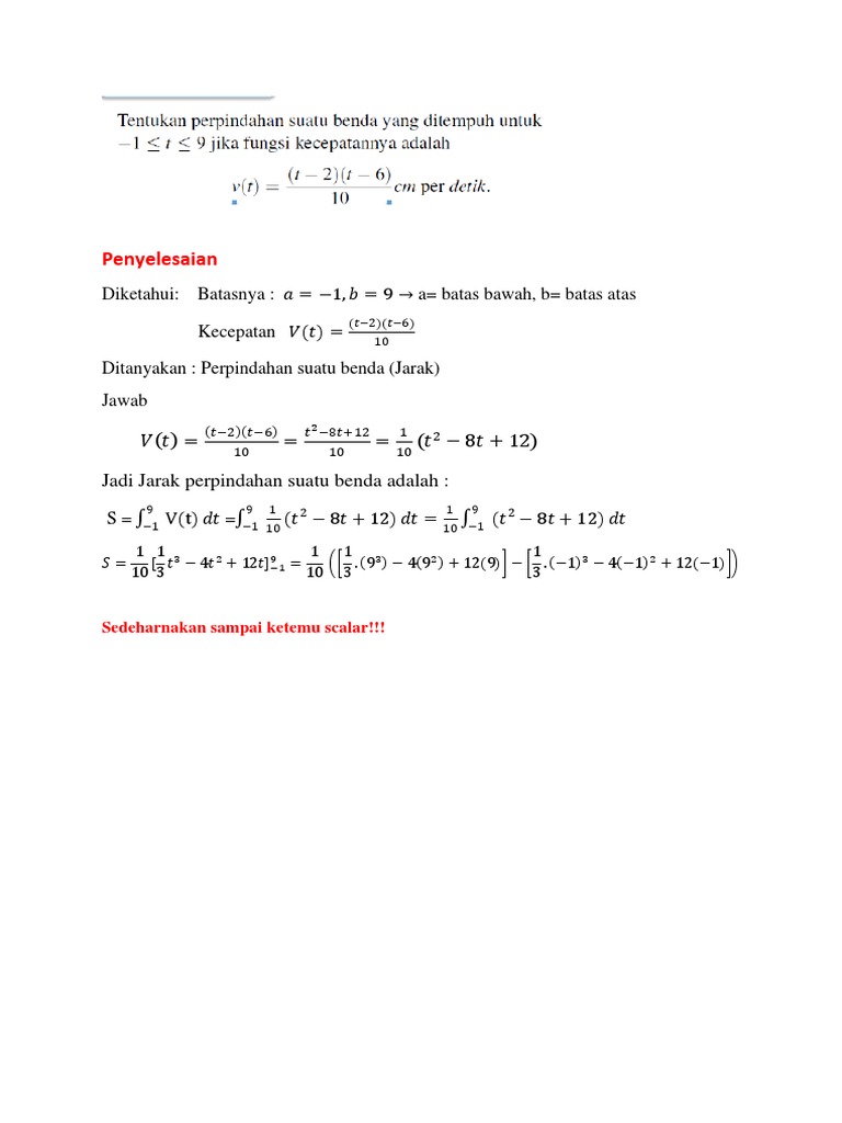 Jawaban Soal Aplikasi Integral Pdf