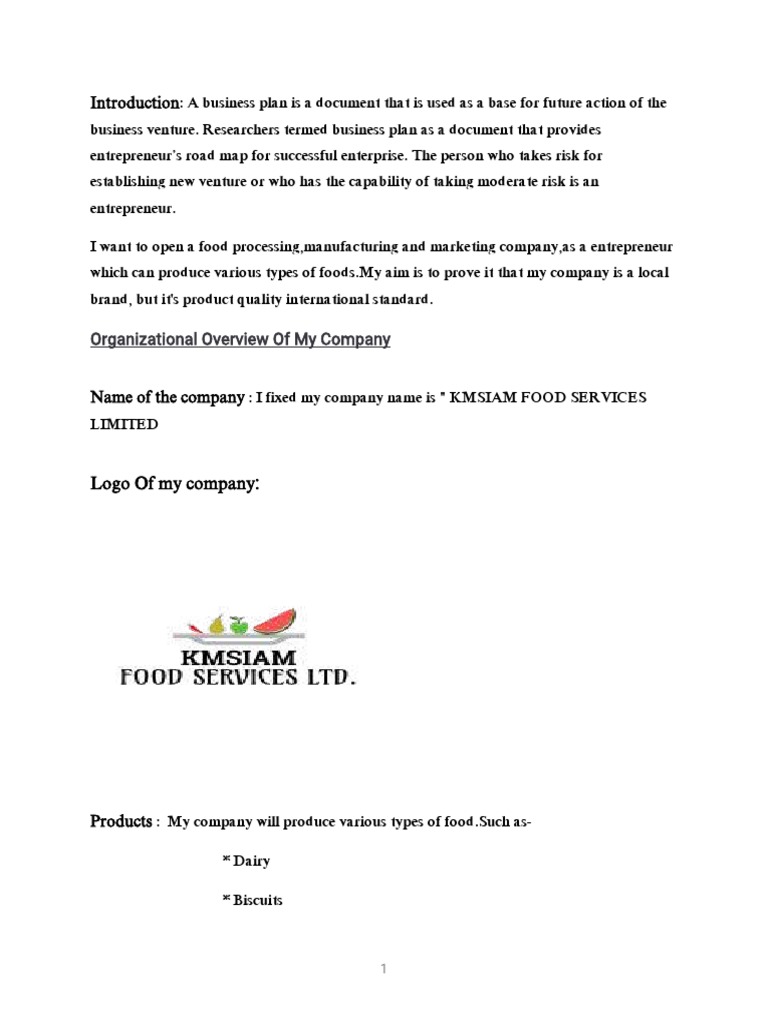 Business Plan of A Food Manufacturing Co | PDF | Leadership | Employment