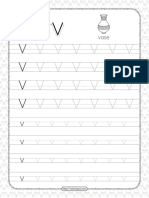 Printable Dotted Letter V Tracing PDF Worksheet