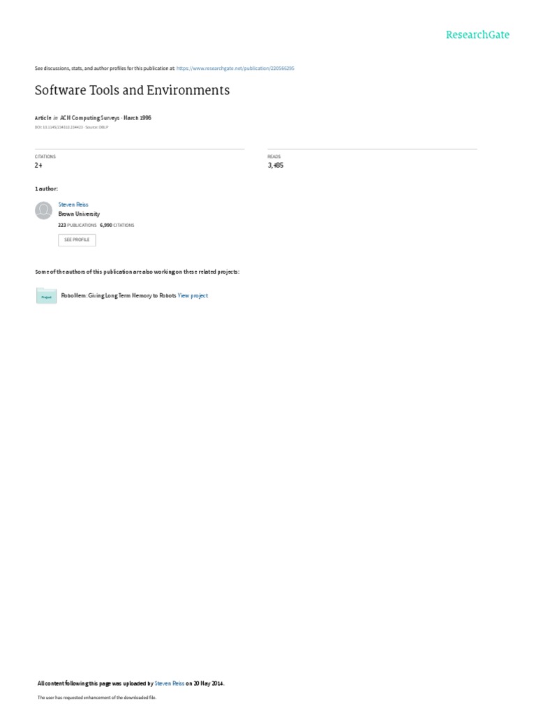 Software Tools and Environments | PDF | Computer Programming | Software