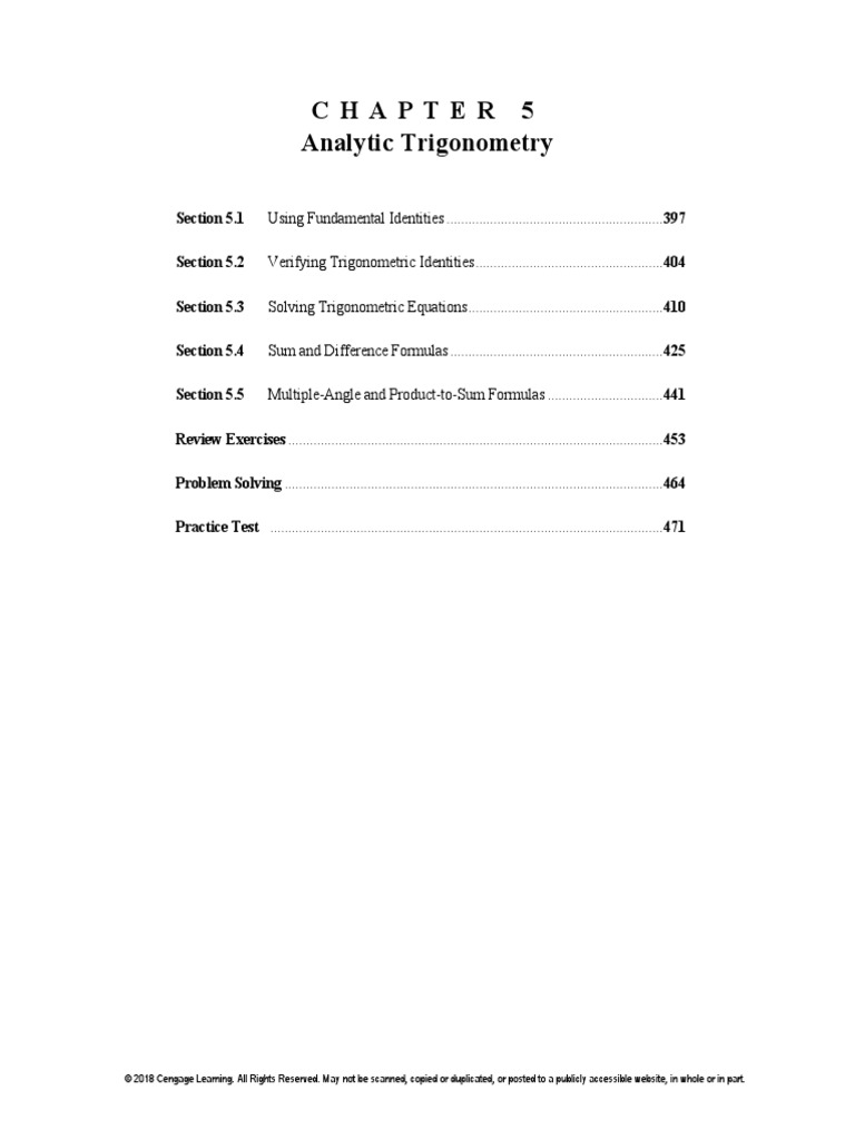 Chapter 5 Solutions | PDF | Trigonometry | Trigonometric Functions