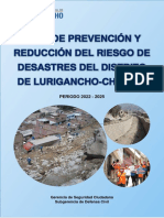 Plan de Prevencion y Reduccion Del Riesgo Del Desastres Del Distrito de Lurigancho Chosica Periodo 2022 2025