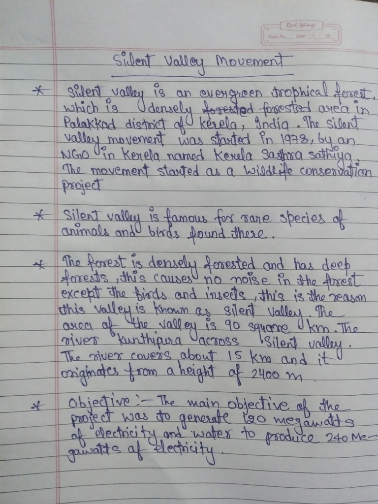 Silent valley movement pdf