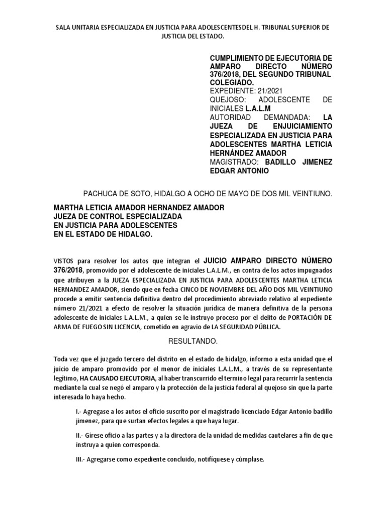 EJECUTORIA | PDF