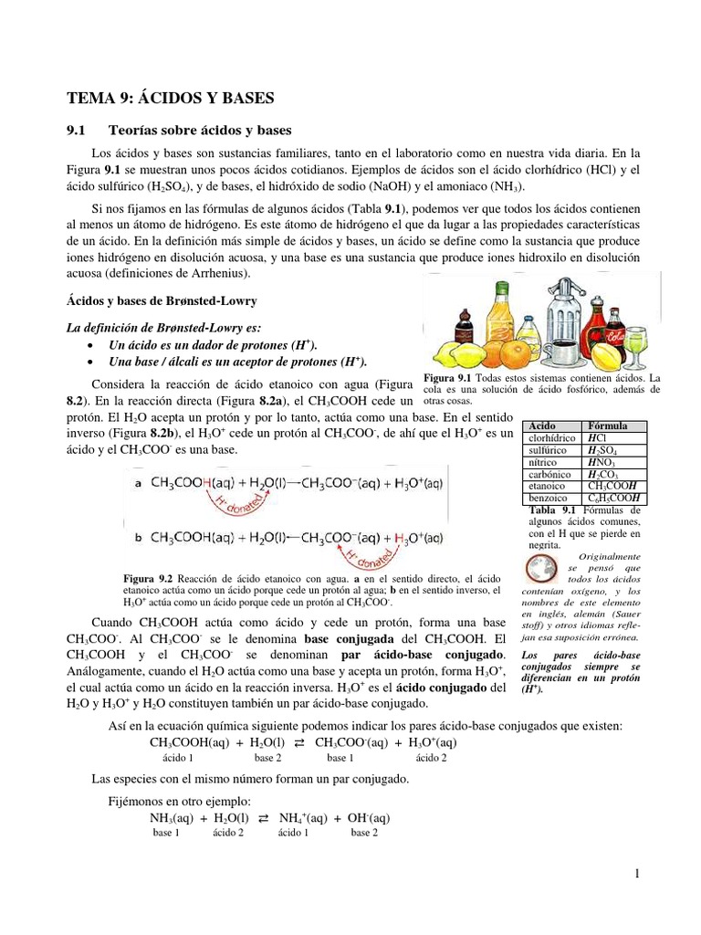TEMA 9 Acidos y Bases | PDF | Ácido | Ph